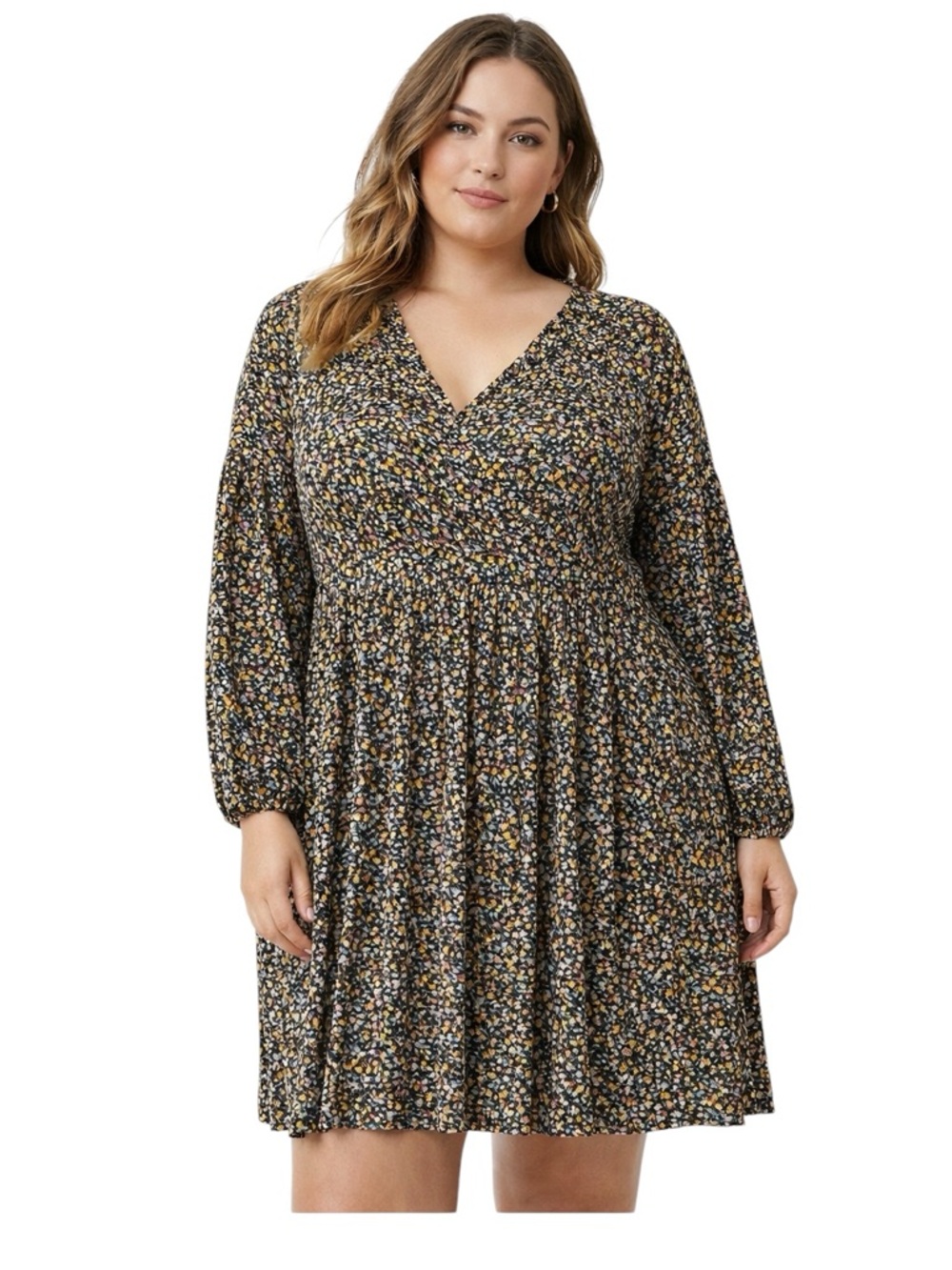 ASOS Designs Floral V-Neck Crinkle Pleated Dress Size 12